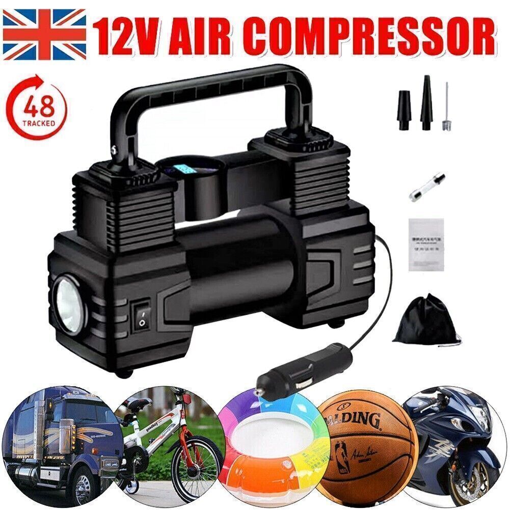 Air Compressor 12V Heavy Duty Portable Electric Car Tyre Inflator 150PSI