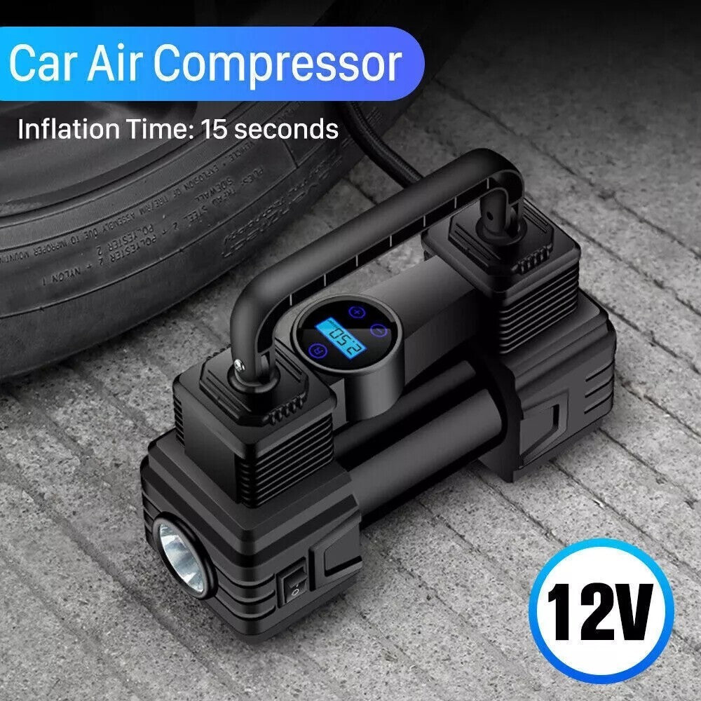 Air Compressor 12V Heavy Duty Portable Electric Car Tyre Inflator 150PSI