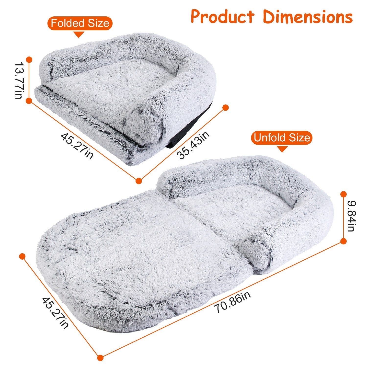 Foldable Human Size Dog Bed With Pillow and Blanket