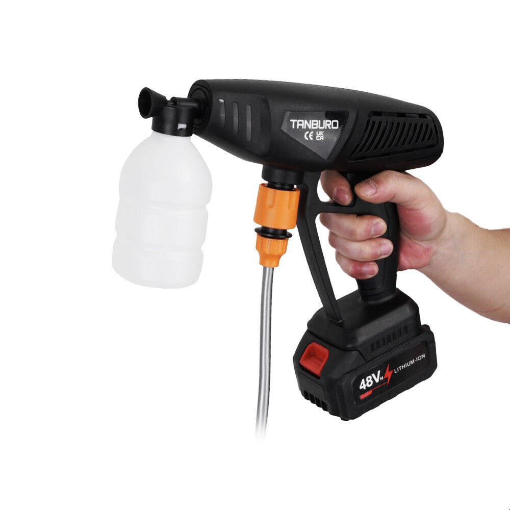 21V Portable Cordless Car High Pressure Washer Jet Water Wash Cleaner 2 Battery
