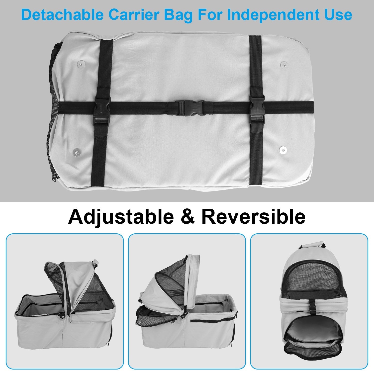 1Pc 4-Wheels Pet Stroller Foldable Carrier Strolling Cart Travel Jogger Pet Stroller With Removable Liner Storage Basket For Dog Cat