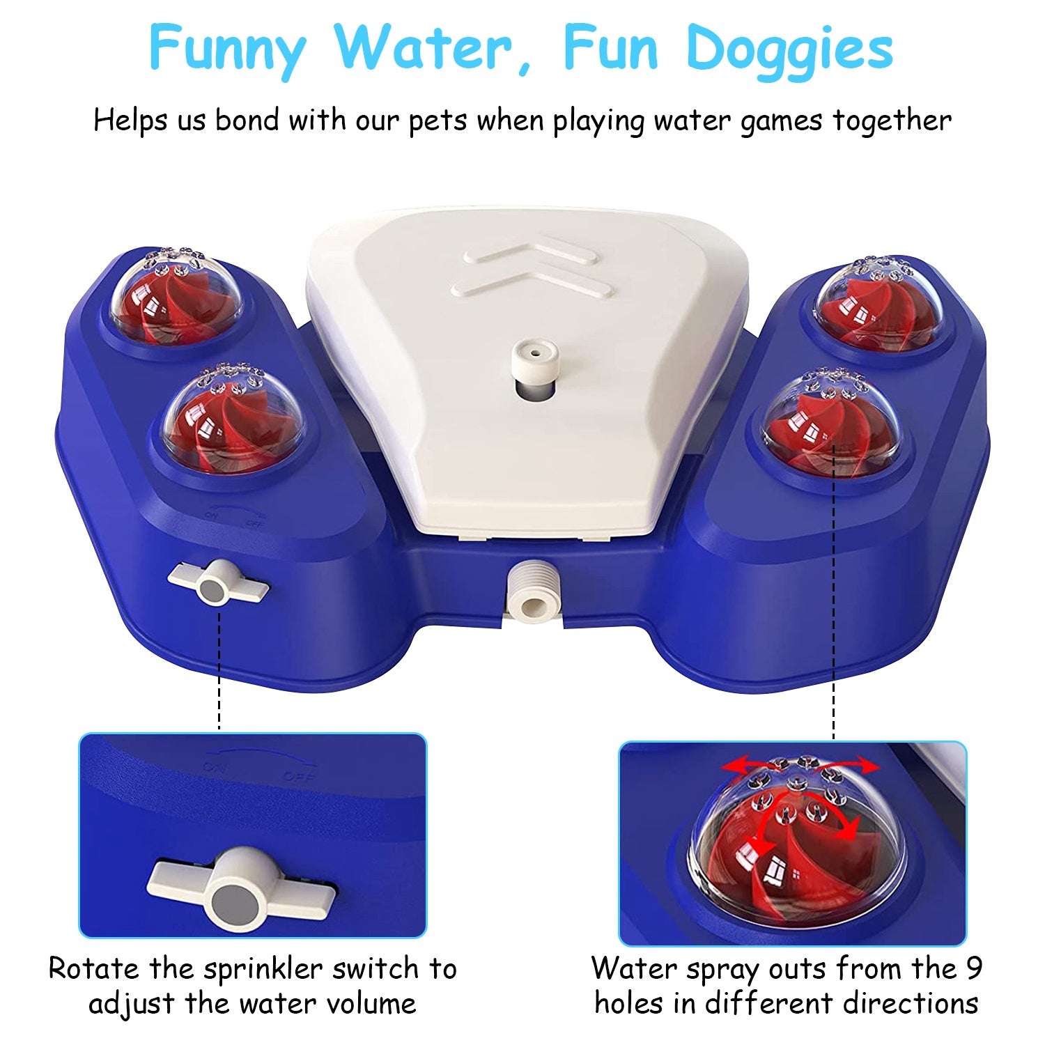 1Pc Dog Water Fountain Multifunctional Automatic Pet Water Dispenser Outdoor Step-on Activated Sprinkler For Drinking Shower Fun