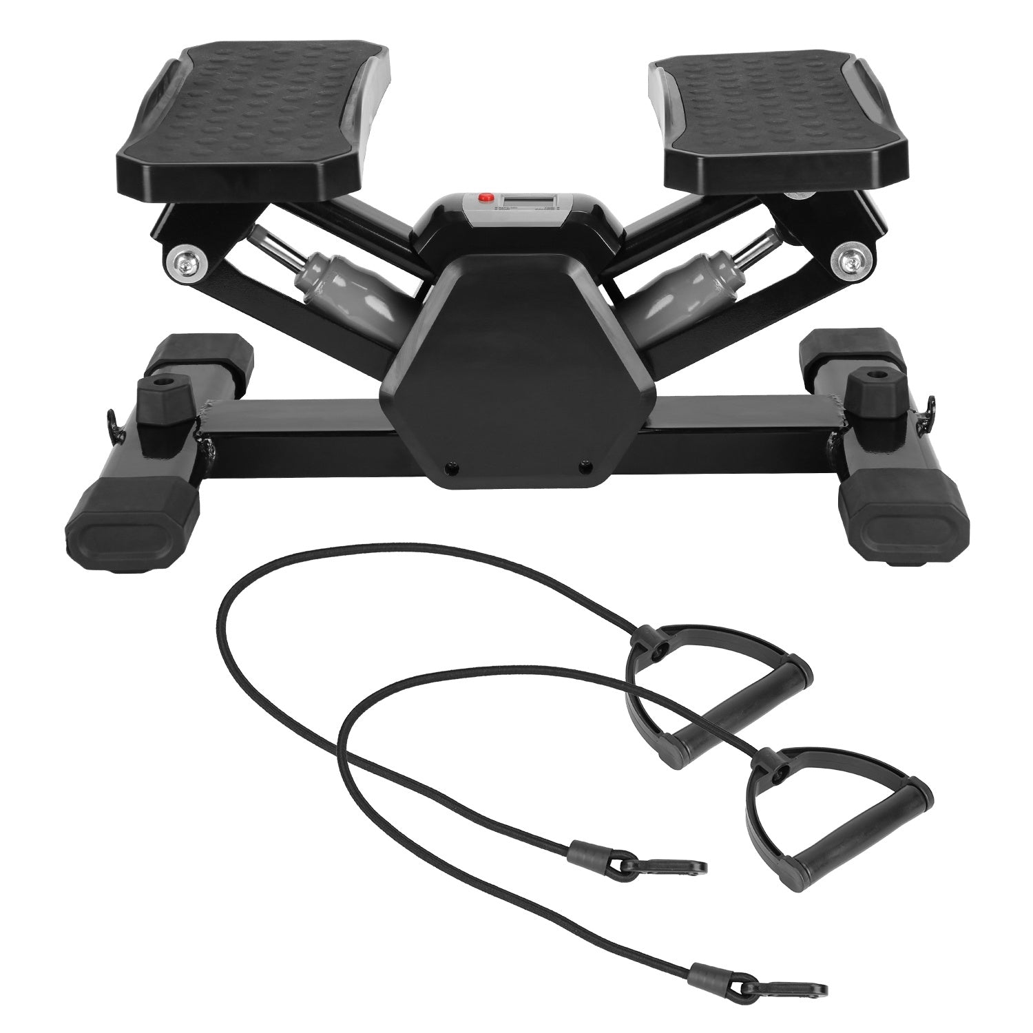 Mini Stepper Stair Stepper With Resistance Bands Quiet Workout Stepper With Digital Timer Max 330.7LBS Load For Home