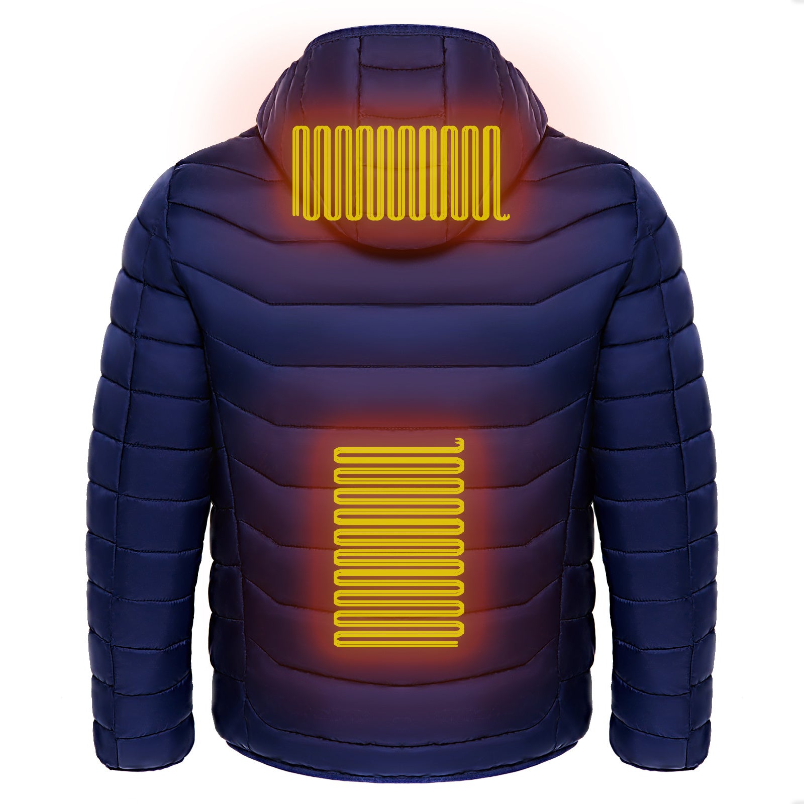 Heated Puffer Jacket Electric Heating Coat Insulated Hood Windbreaker 9Heat Zones