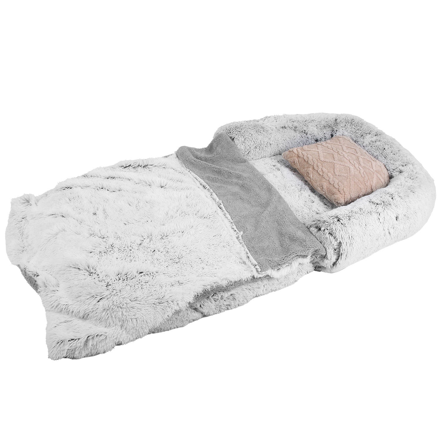 Foldable Human Size Dog Bed With Pillow and Blanket