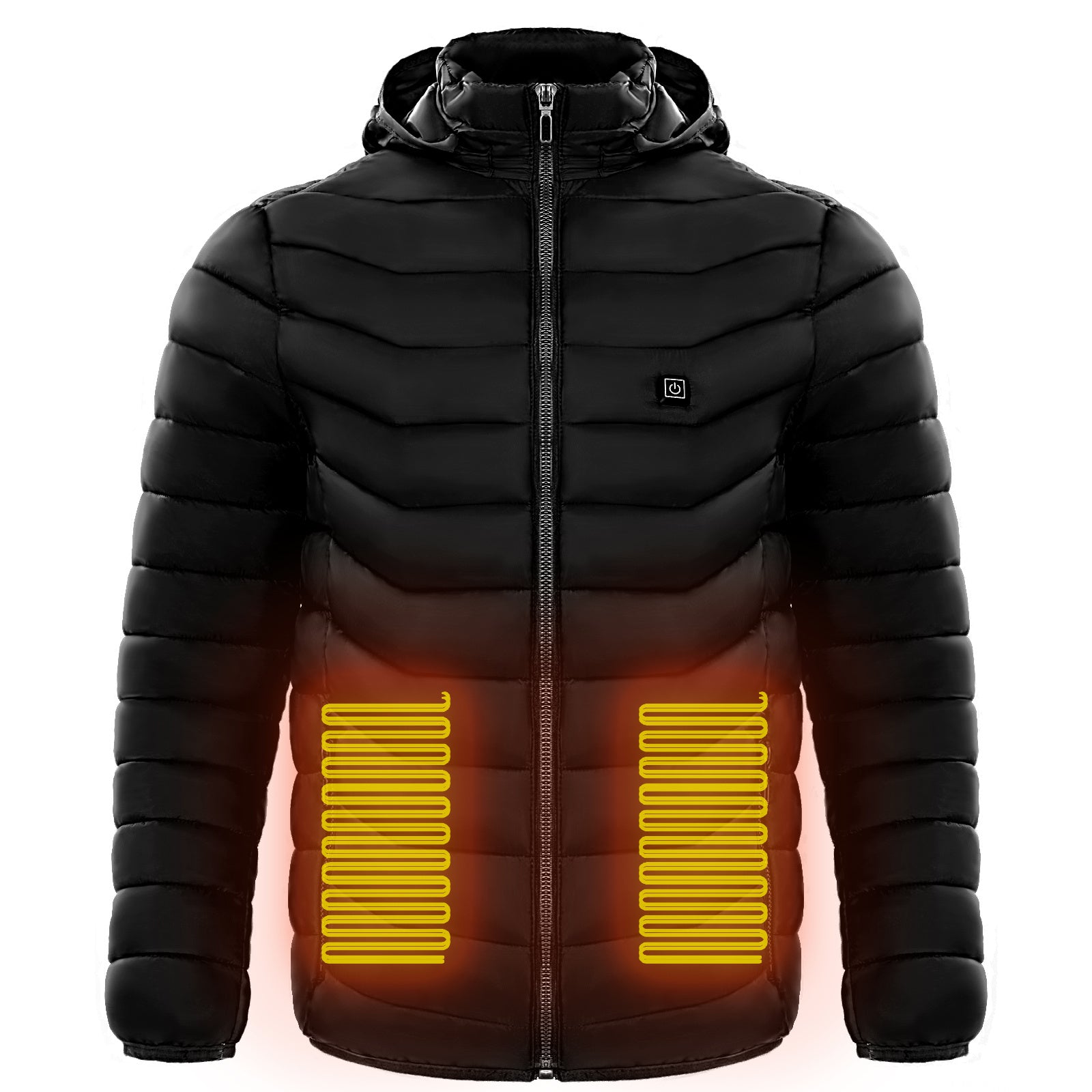 Heated Puffer Jacket Electric Heating Coat Insulated Hood Windbreaker 9Heat Zones