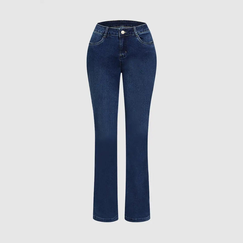 Women's High-Waist Fold-over Jeans, Wide-Leg Full-Length Jeans With An Embroidered Layered Waistband, Vintage-Wash Denim For All Seasons Forbidden Platform - Temu