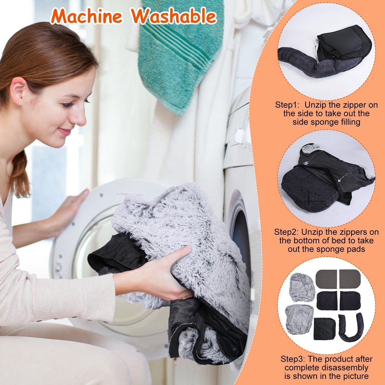 Foldable Human Size Dog Bed With Pillow and Blanket