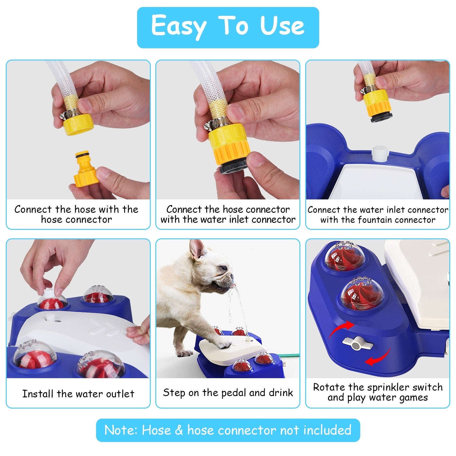 1Pc Dog Water Fountain Multifunctional Automatic Pet Water Dispenser Outdoor Step-on Activated Sprinkler For Drinking Shower Fun