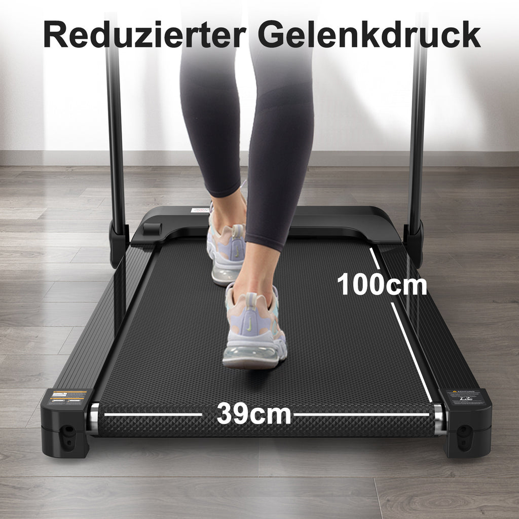 EU Electric Treadmill, Folding Treadmill For Home Up To 12 Kmh, With LED Display, App And Tablet Holder, Compact Treadmill For Home And Office