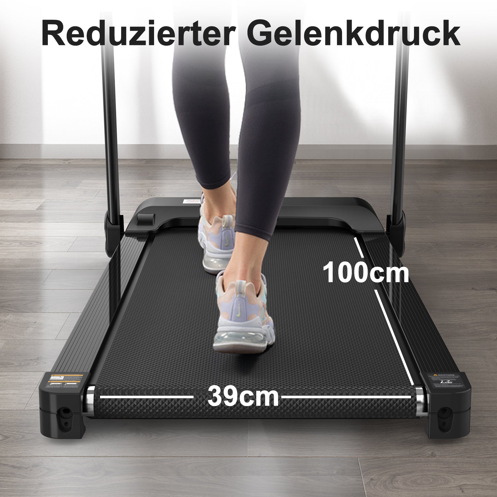 EU Electric Treadmill, Folding Treadmill For Home Up To 12 Kmh, With LED Display, App And Tablet Holder, Compact Treadmill For Home And Office